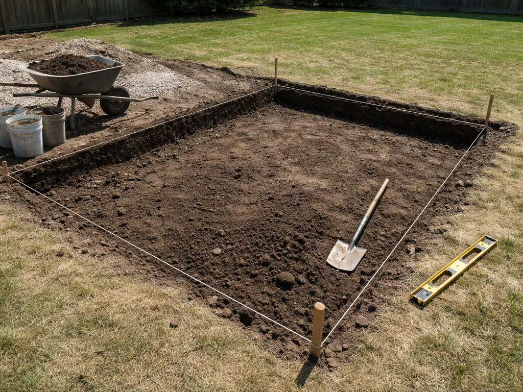 how to dig out a patio