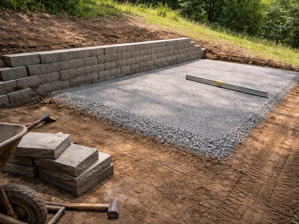 How to Build a Patio on a Slope Step by Step