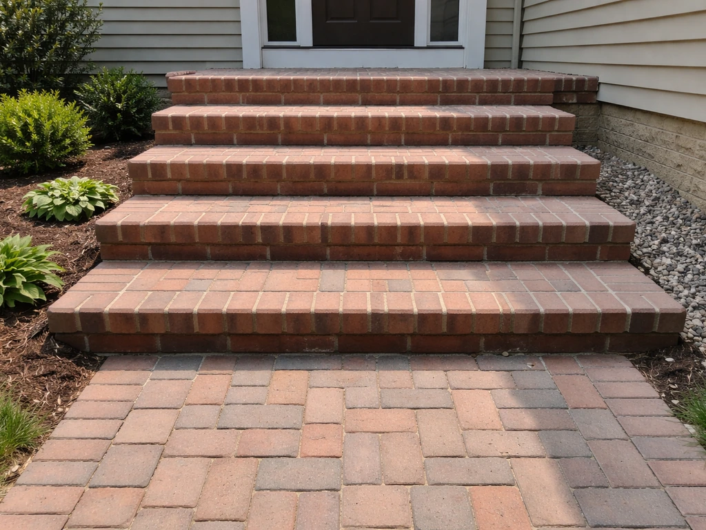 brick patio with steps